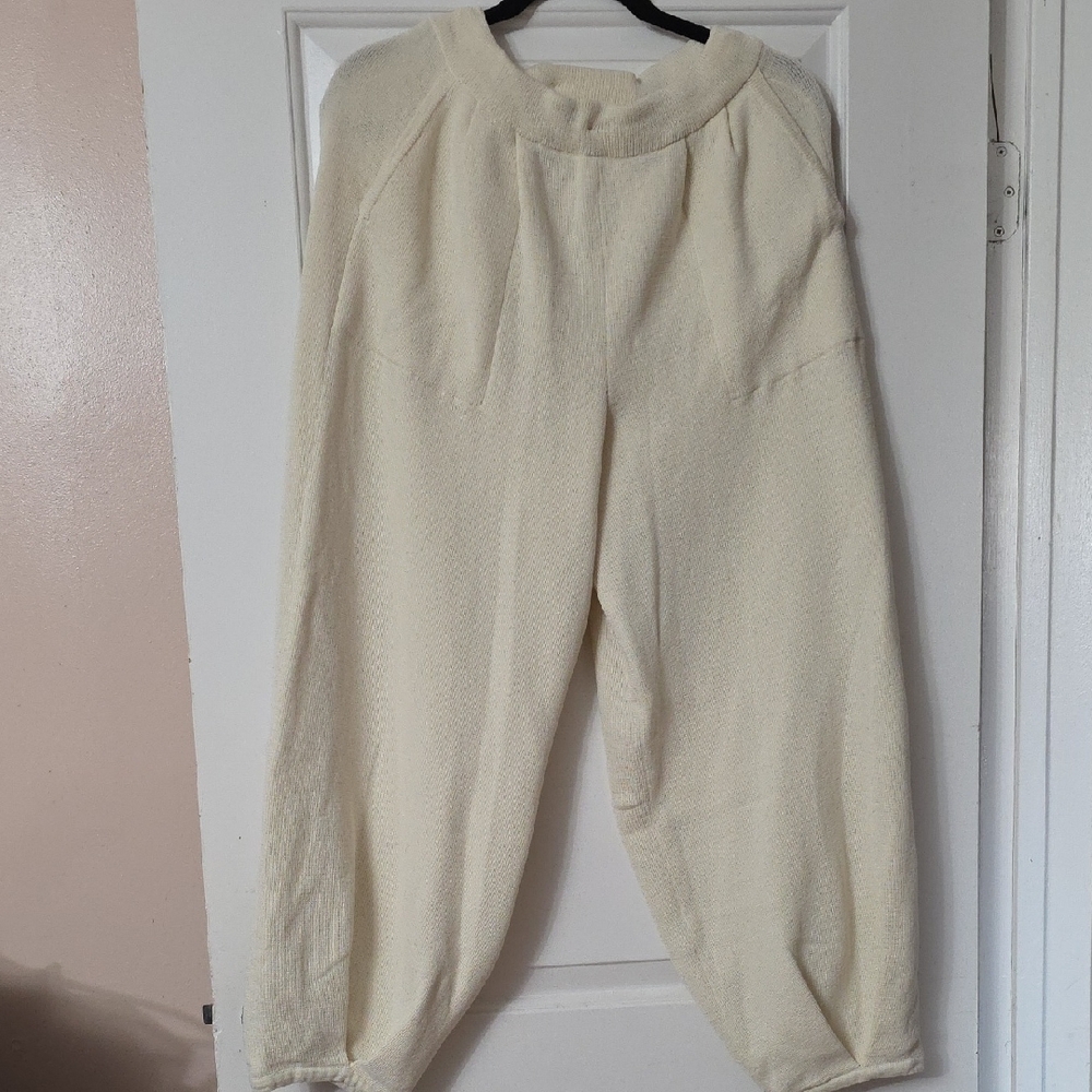 Free People Cream Beach Pant